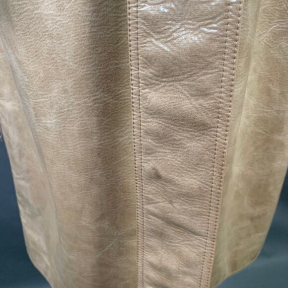 STAND STUDIO Size S Vada Beige Faux Leather Belted Trenchcoat - Picture 8 of 11